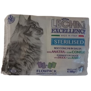 Monge 4x100g Excellence Flow Sterilized Duck/Rabbit cat (121122_Z A)
